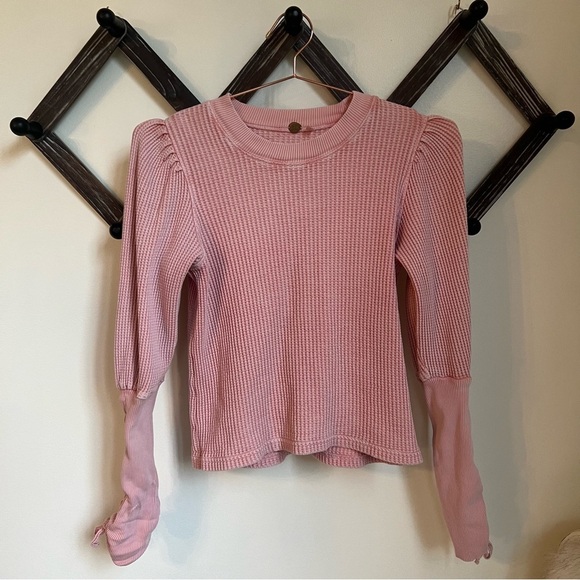 Free People Pink Ribbed Women's Top - Picture 1 of 10